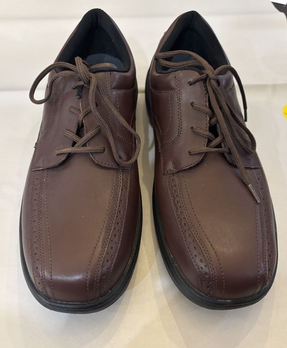 Orthofeet Men's Gramercy 467 Shoes Brown Leather Comfort Walking Size 13 2E Wide
